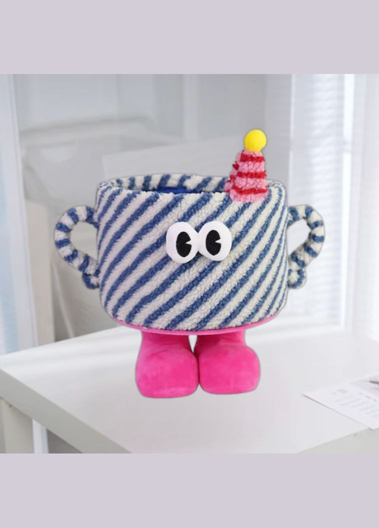 Кошик для іграшок плюшевий органайзер в дитячу кімнату м'який для речей та іграшок в дитяча кімнату синя No Brand (346532814)