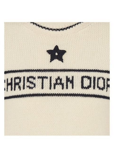 Молочний демісезонний жіноча кофта з логотипом dior logo embroidered wool short sleeve sweater сірий No Brand