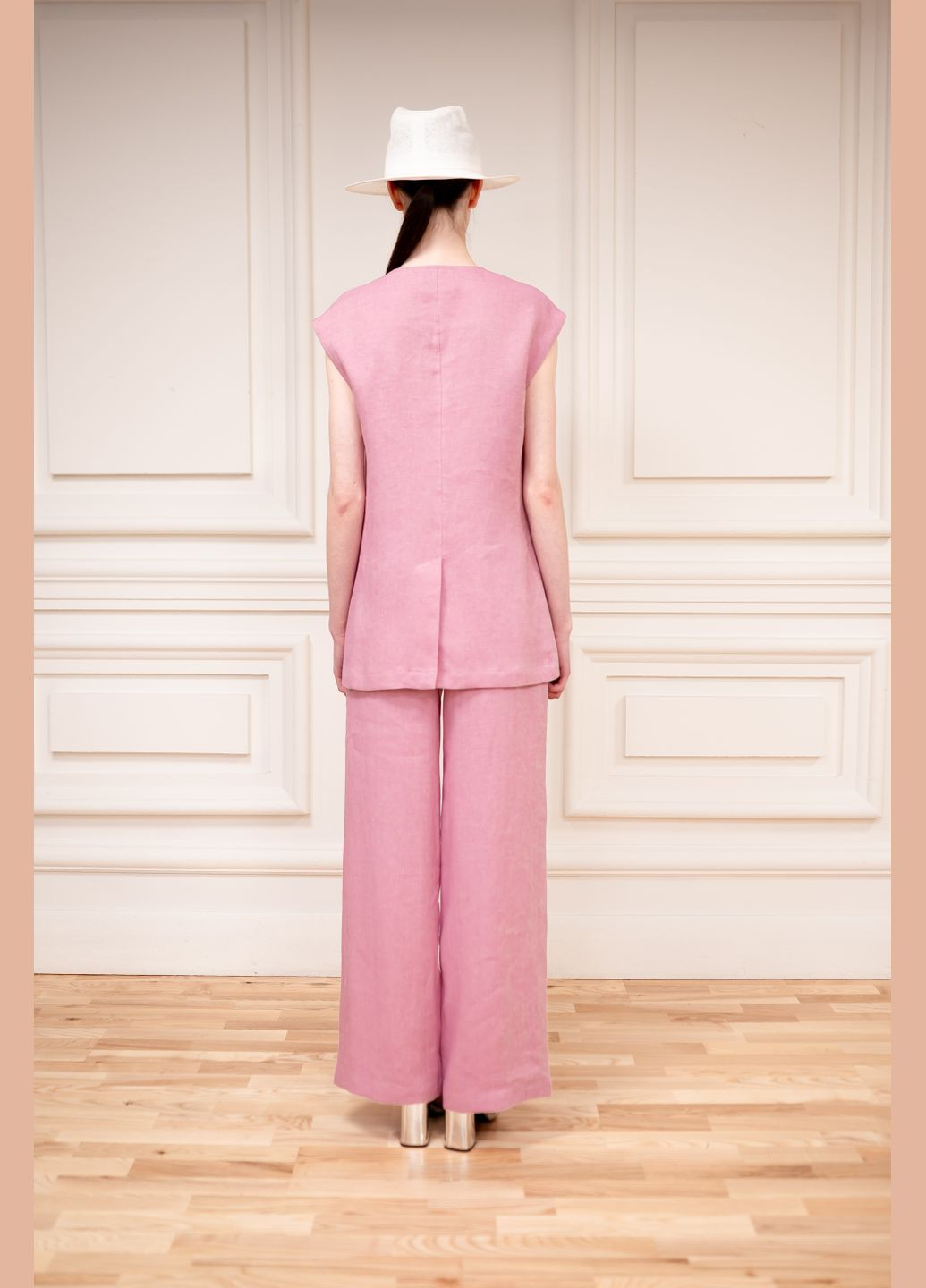 ЛЛЯНИЙ ДОВГИЙ ЖИЛЕТ РОЖЕВОГО КОЛЬОРУ В РОМАНТИЧНОМУ СТИЛІ БОДРУМ Dolcedonna (340114179)