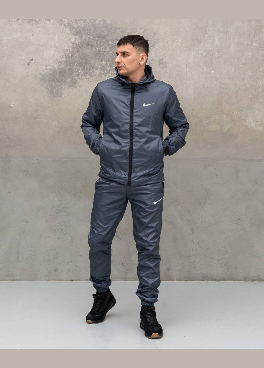 Графитовый демисезонный костюм водоотталкивающая европлащевка подкладка – нейлон No Brand
