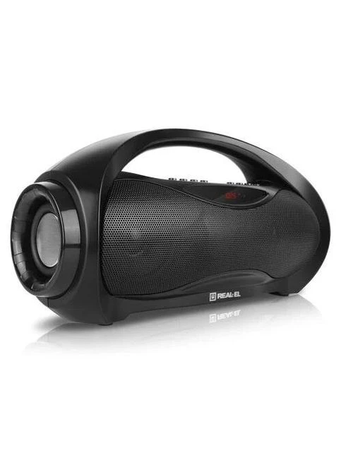 Колонка портативная 2.0 X-713, 2x6 Вт, пластиковый корпус, Bluetooth, MicroSD / USB, FM-приемник, питание от аккумулятора, 1800 Real-El (395347824)