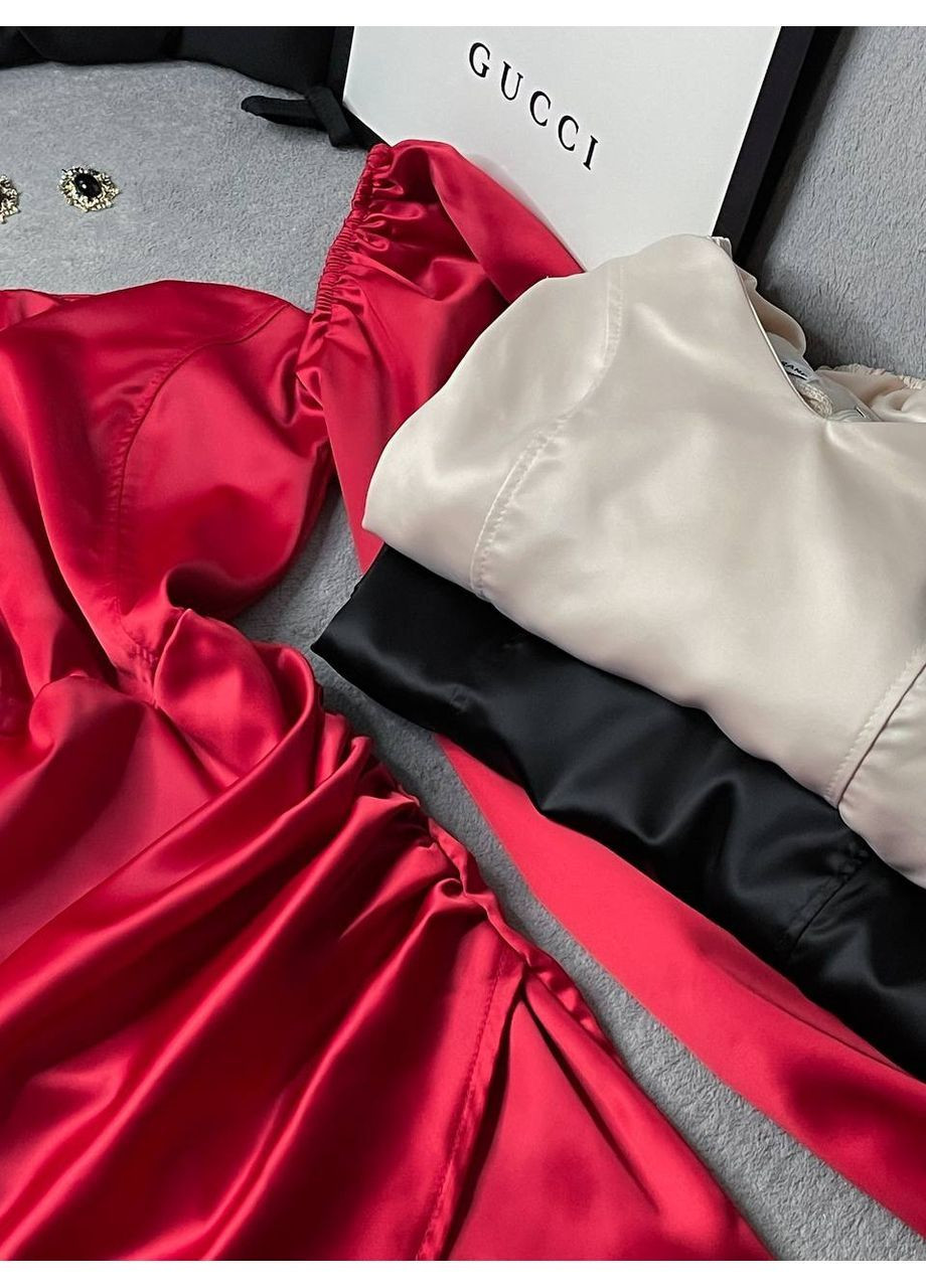 Червона коктейльна, вечірня, кежуал сукня No Brand однотонна