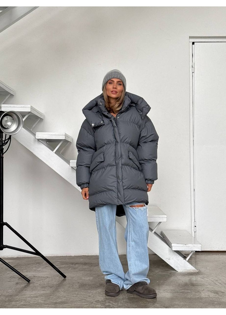 Серый зимний Пуховик milirud