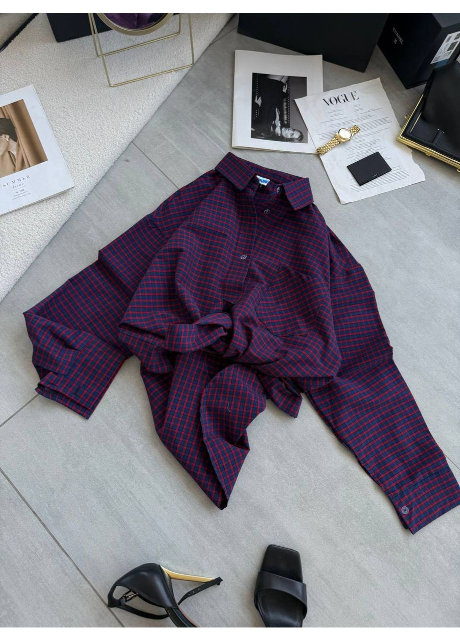 Жіноча сорочка в клітинку вільного крою Україна (352193419)