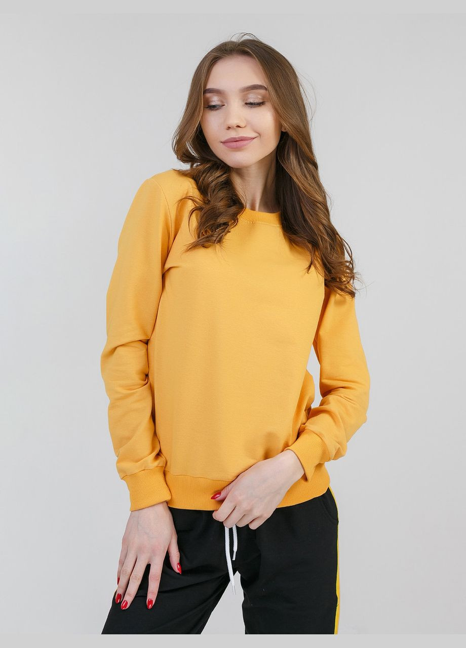 Жовтий жіночий легкий світшот з еластичними манжетами (hb261456) HiBrand без декору (347767370)