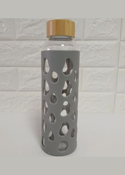 Пляшка скляна з бамбуковою кришкою 550мл KM9023 Kamille (277988167)
