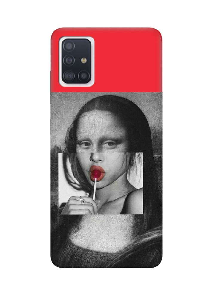 Матовий червоний чохол на Samsung Galaxy A51:: Сучасна Мона Ліза (принт 351) Creative (360709933)