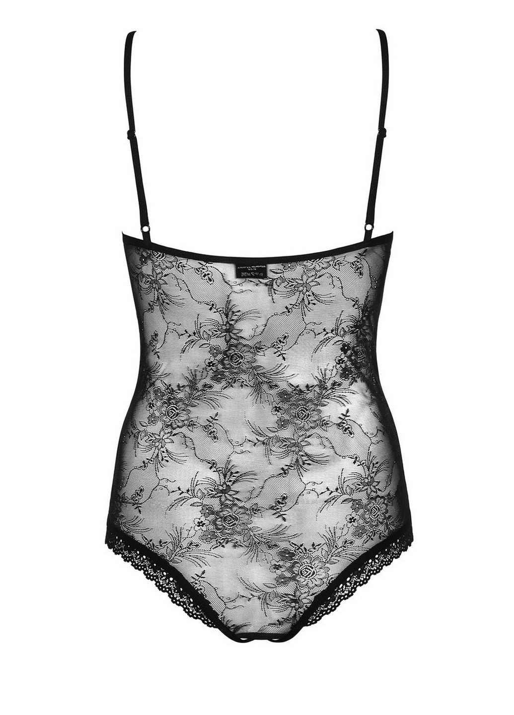 Черный демисезонный боди с вырезом бикини slevika Obsessive