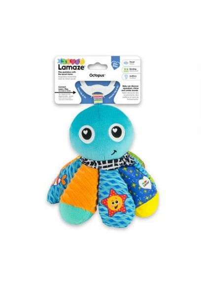 Игрушка на коляску Осьминог с пищалкой и зеркальцем (L27514) Lamaze Восьминіг із пискавкою і дзеркальцем (401739946)