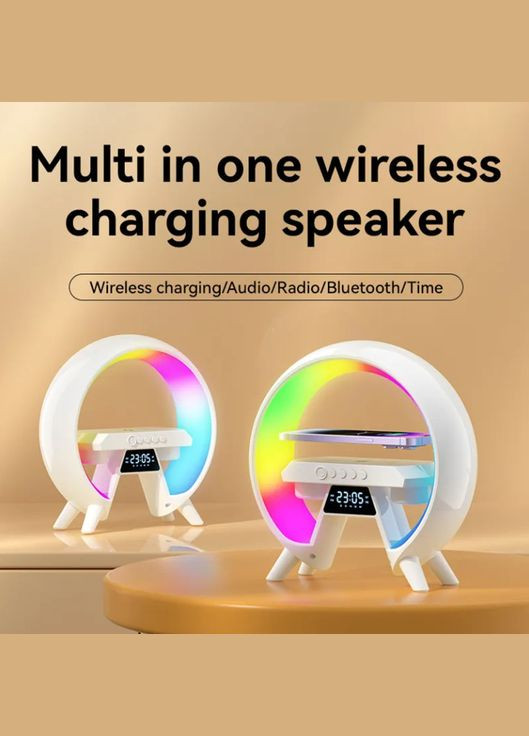 Настольная аккумуляторная смарт лампа ночник часы со встроенным аккумулятором No Brand (302243398)