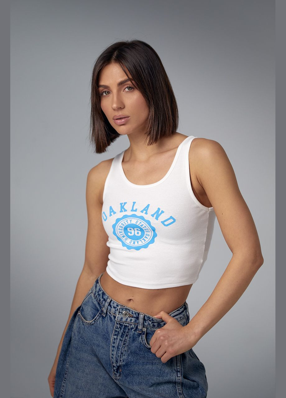 Жіночий топ у рубчик з принтом Oakland Lurex (278649385)