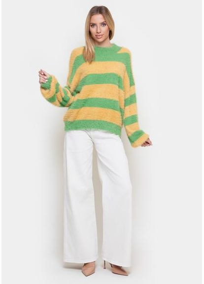 Комбинированный свитер 8948-fm camel/green sam onesize Samange