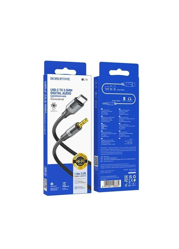 Aux Borofone BL19 Type-C Чорний No Brand (391185573)