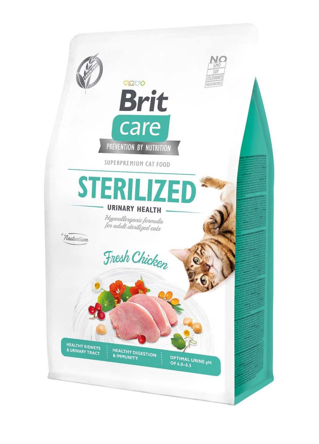 Сухий корм для стерилізованих котів Cat GF Sterilized Urinary Health з куркою 0.4 кг Brit Care (286472601)