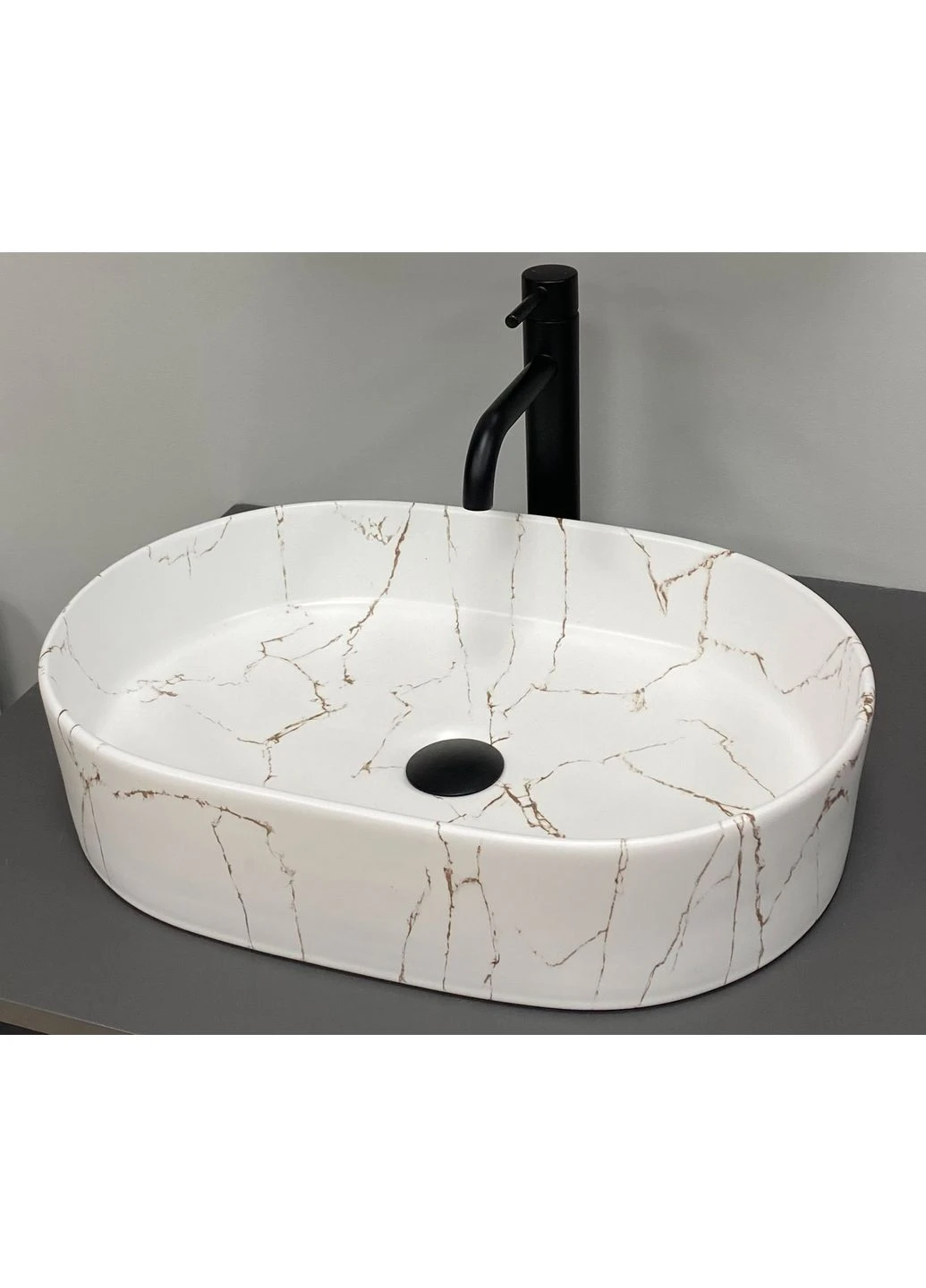 Умывальник (раковина) VERONA 50 GOLD MARMO GLOSSY накладной VBI (383920227)