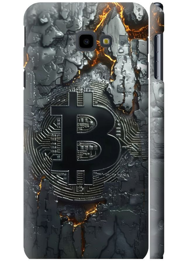 3D пластиковый матовый чехол 'Раскаленный биткойн' для Endorphone Samsung Galaxy J4 Plus 2018 (368999389)
