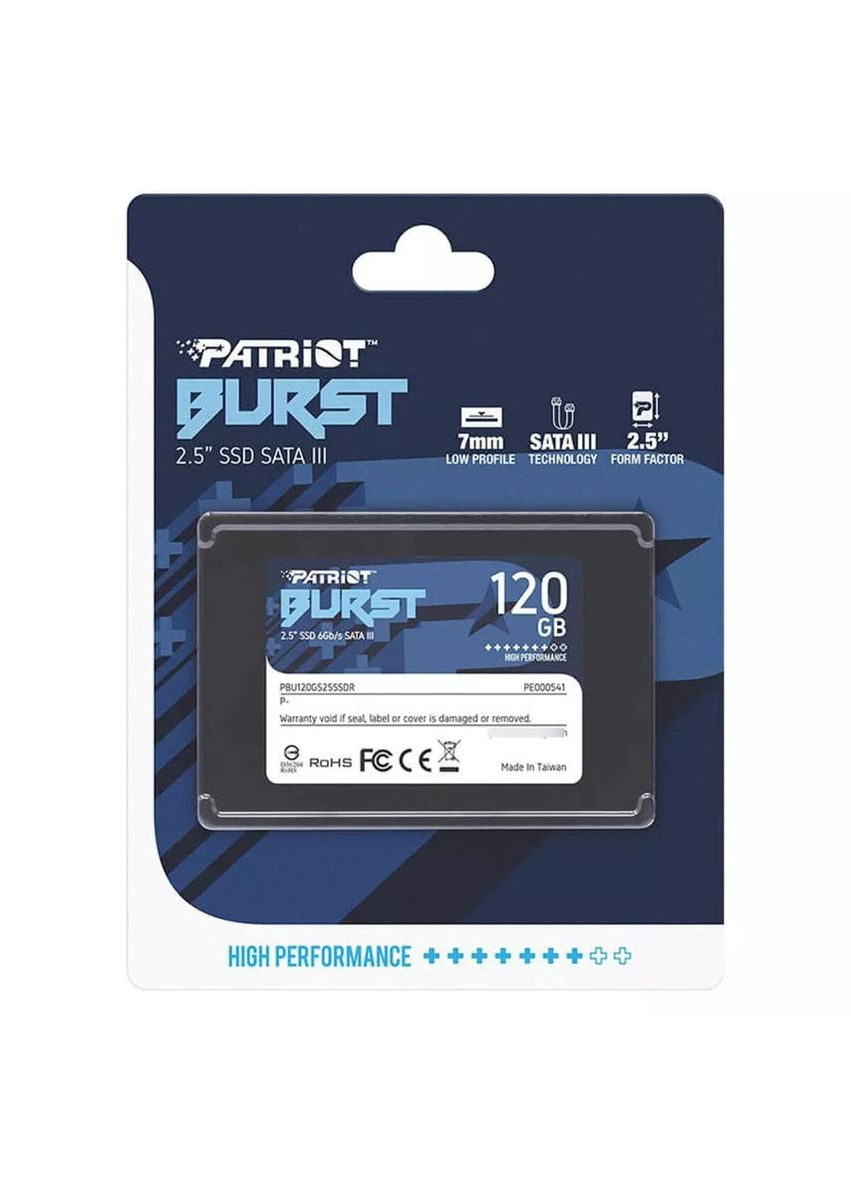 Накопичувач SSD 120GB 2.5` 7mm SATAIII TLC 3D Patriot Burst Elite (365749488)