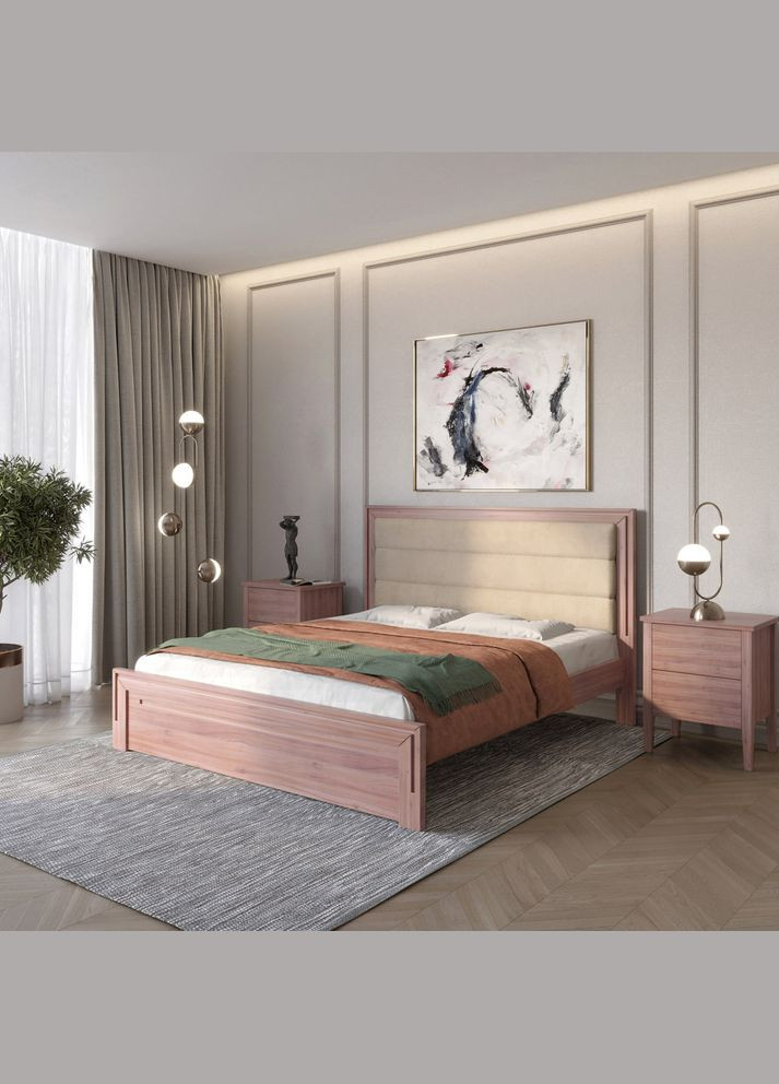 Односпальная деревянная кровать Торонто Т5/Аляска 23 (бежевый) 90х190 см (MBG-10561) Mebigrand (366083119)