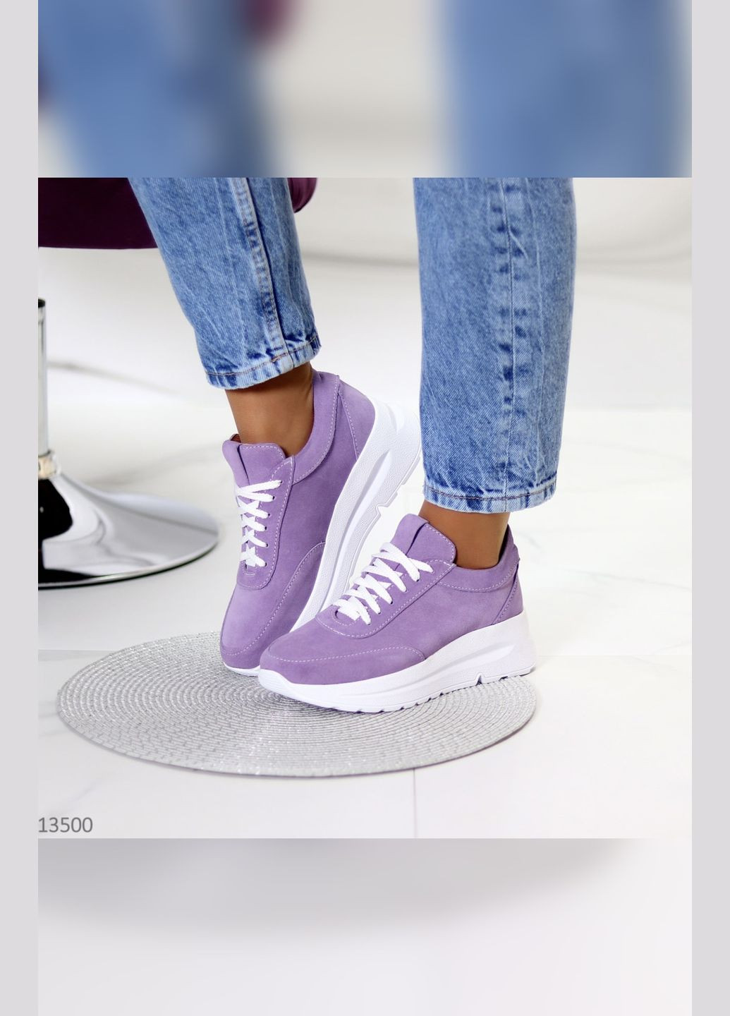 Фіолетові осінні жіночі стильні кросівки No Brand