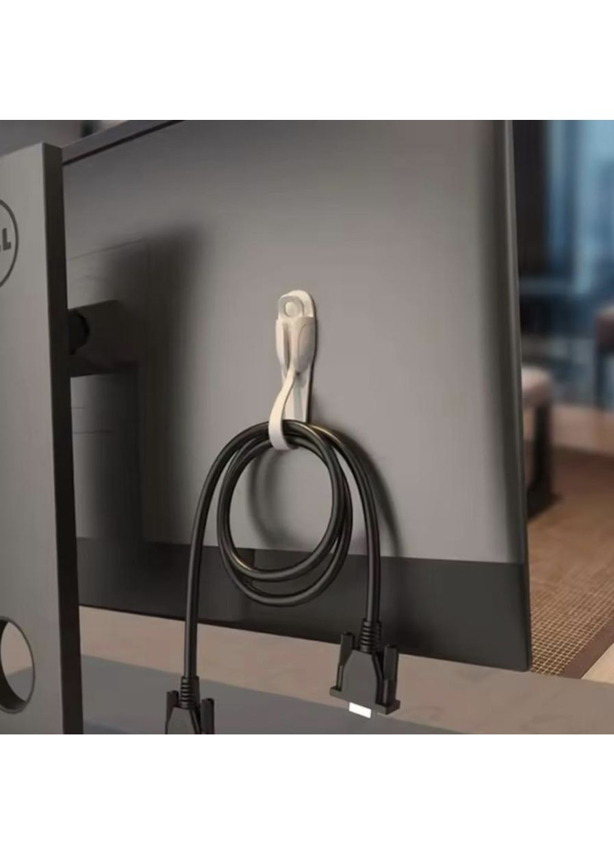 Органайзер-фіксатор для кабелю самоклеючі стяжки-хомути в авто кухню ванну кімнату стінку 10 шт Чорний Captain (356680653)