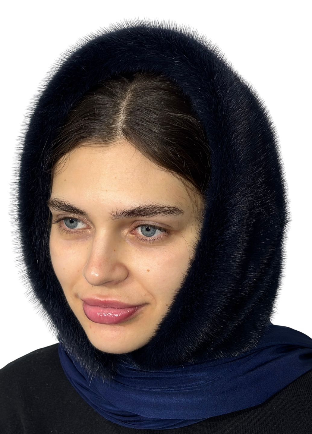 Жіночий хутряну хустку на голову Меховой Стиль Мушля (275929654)