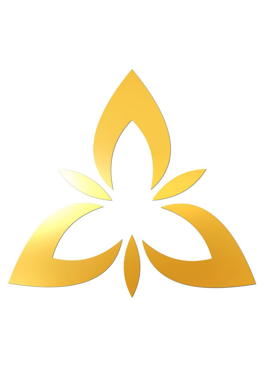 Зеркальные акриловые наклейки на потолок под люстру декоративные Лилия 6 шт. Ваша Світлість (366334716)