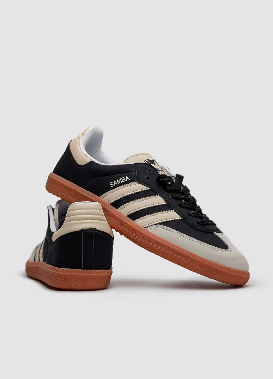 Чорно-білі Осінні кросівки чоловічі adidas black wonder white No Brand Samba OG