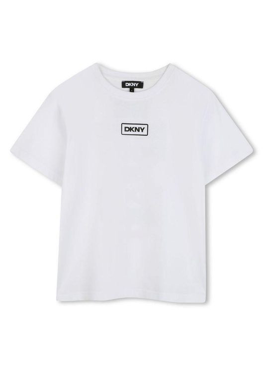 Белая демисезонная футболка арт. 62300, unisex, белый, 5 лет, 105 см DKNY