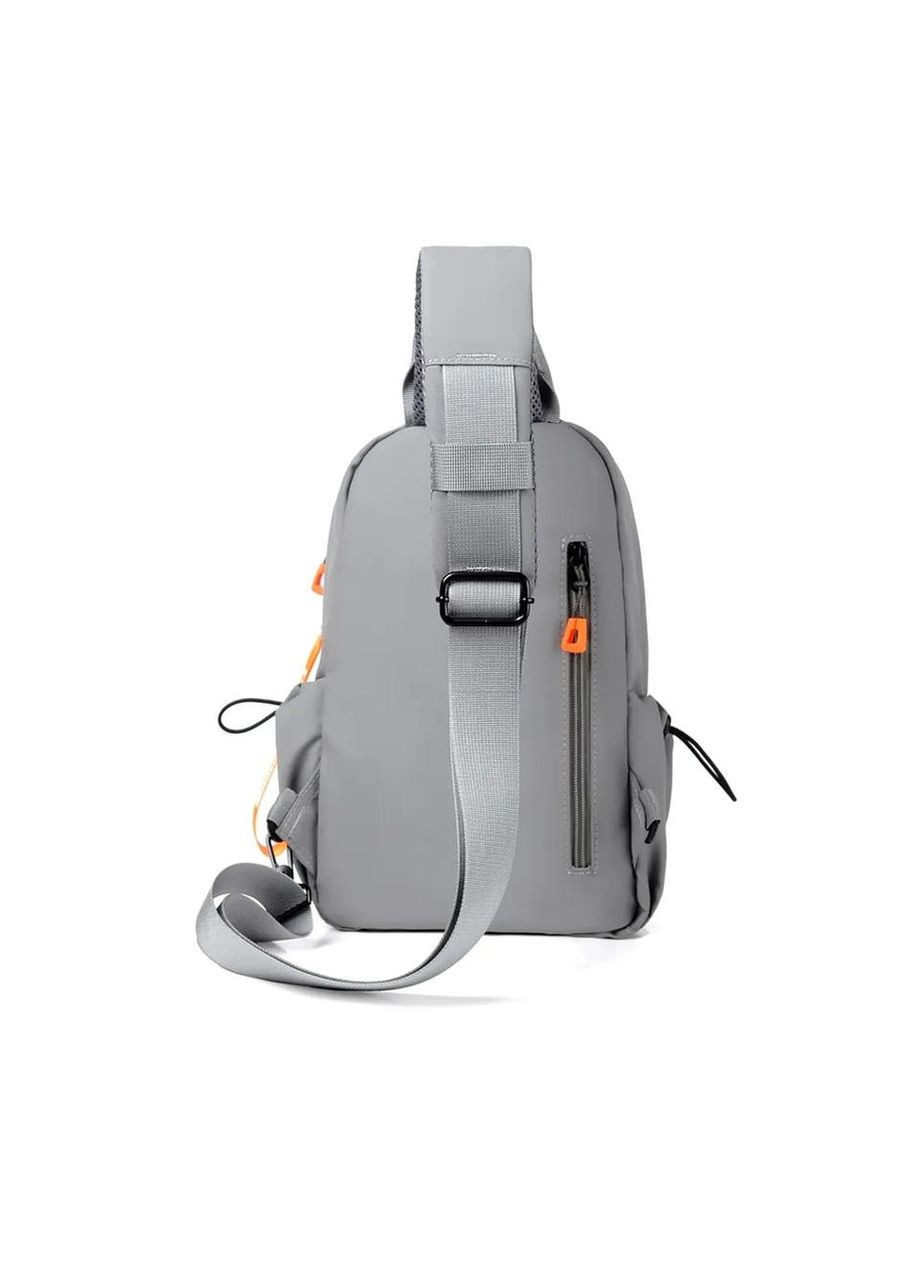 Сумка-слинг водонепроницаемая серая через плечо для женщин и мужчин повседневная спортивная дорожная ProDobro (364671637)