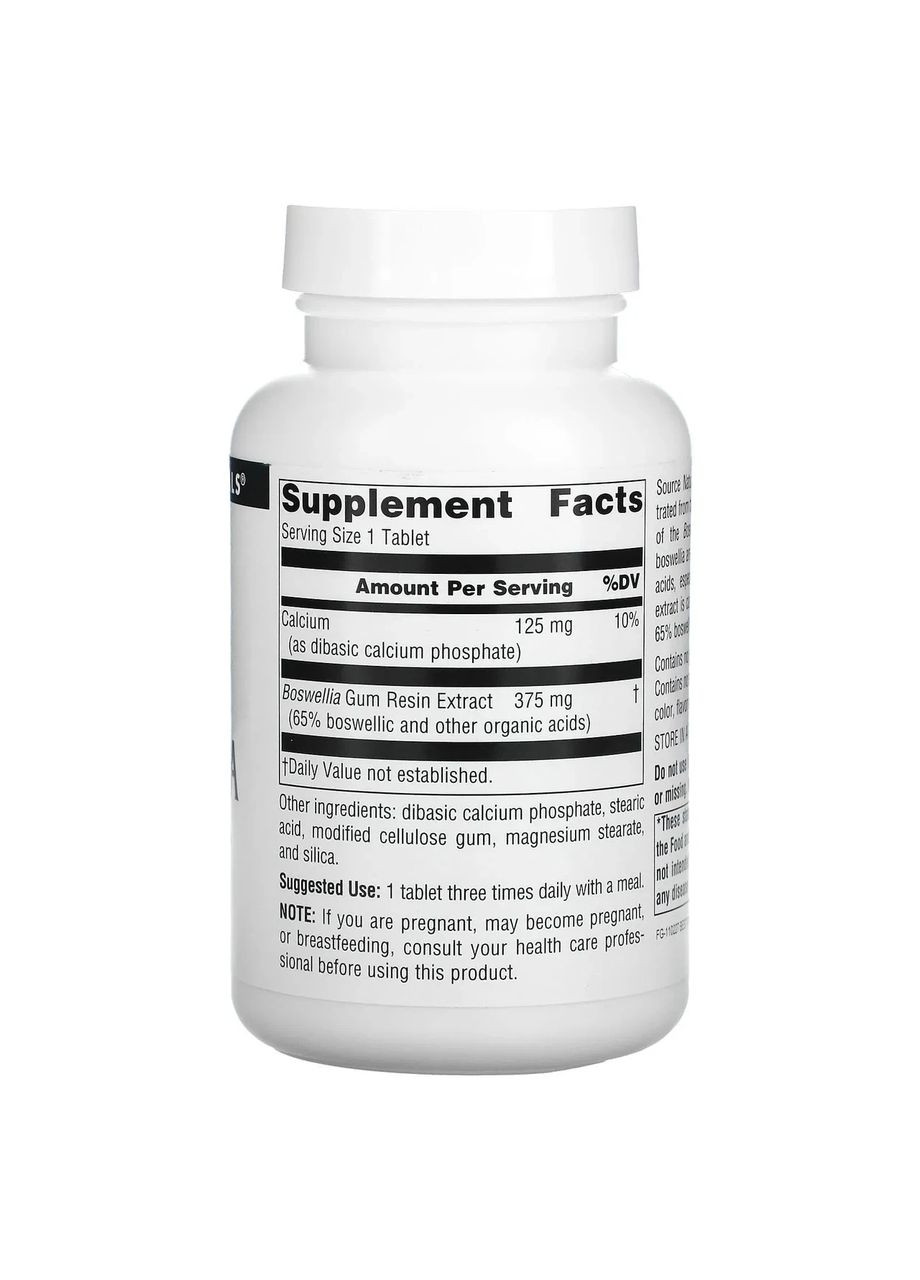 Босвелія Boswellia, екстракт, 100 таблеток Source Naturals (361116352)