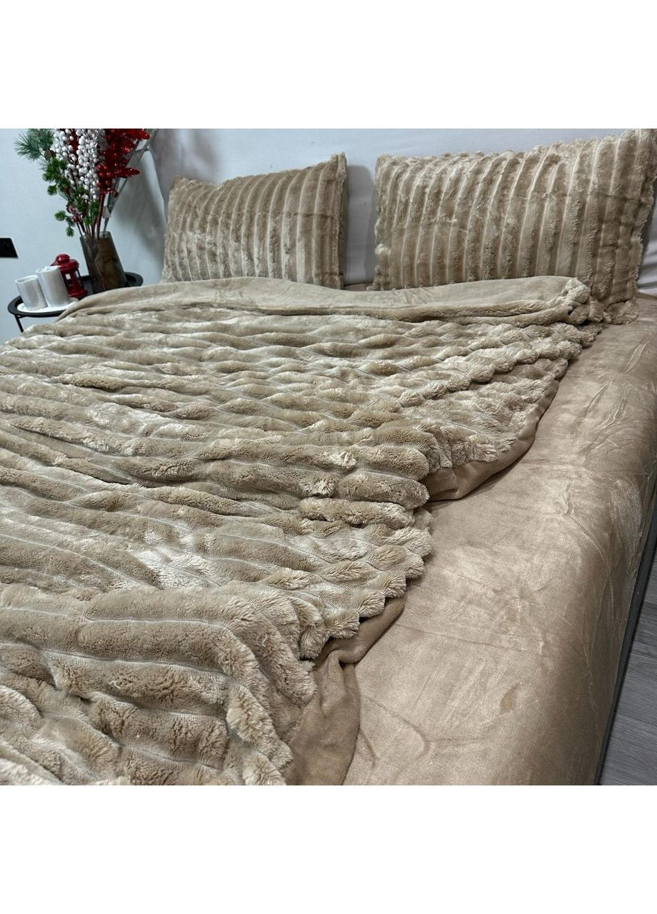 Комплект постільної білизни Шарпей, мікрофібра, євро розмір, підковдра на замку, наволочки 50х70 (2 шт.) кавового кольору No Brand (372448819)