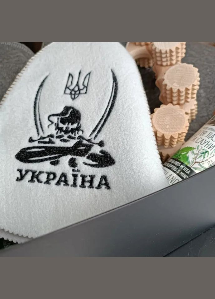 Подарочный набор для бани и сауны "Козак з шаблями" 6 предметов (PU-006) Luxyart (322209949)