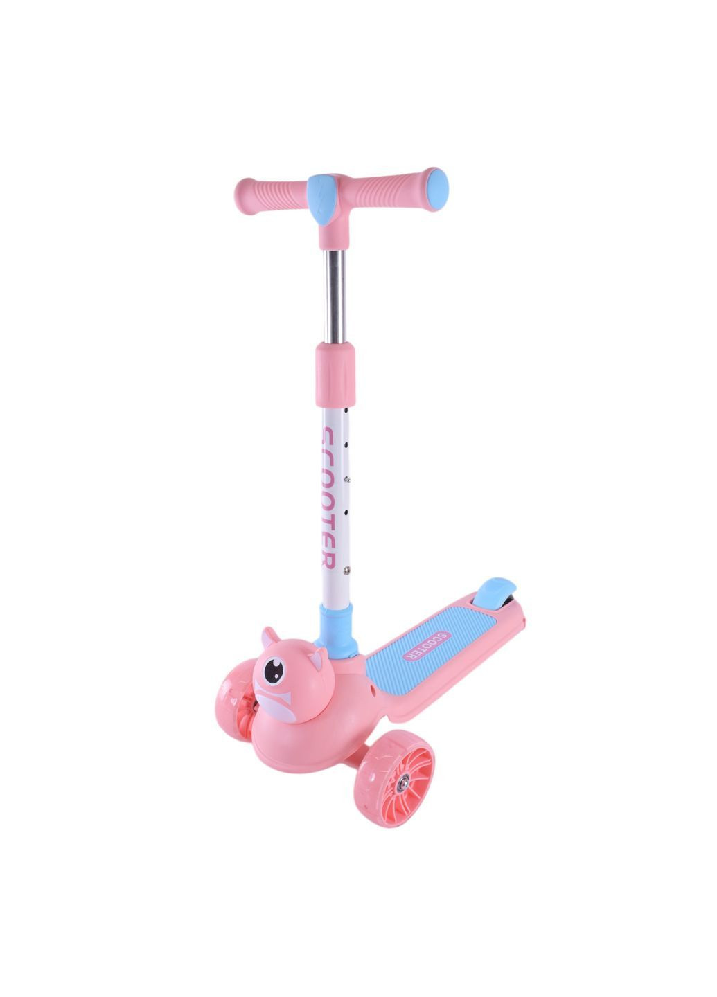 Детский складной трехколесный самокат с подсветкой колес и задним тормозом, в ассортименте - No Brand SC25118 (371925900)