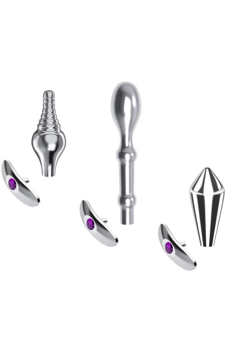 Анальна пробка з нержавіючої сталі з кристалом для чоловіків і жінок AS077 DUSEN 111*53*22 мм No Brand (307084761)