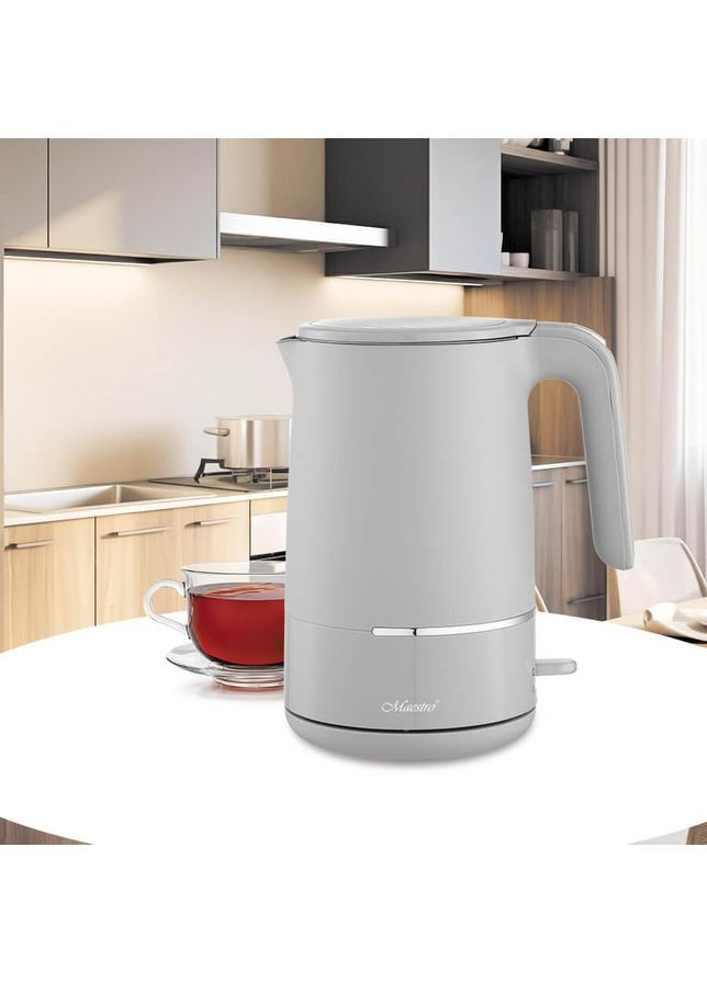 Электрочайник с двойными стенками 1.7 л (MR-037-GREY) Maestro (364237481)