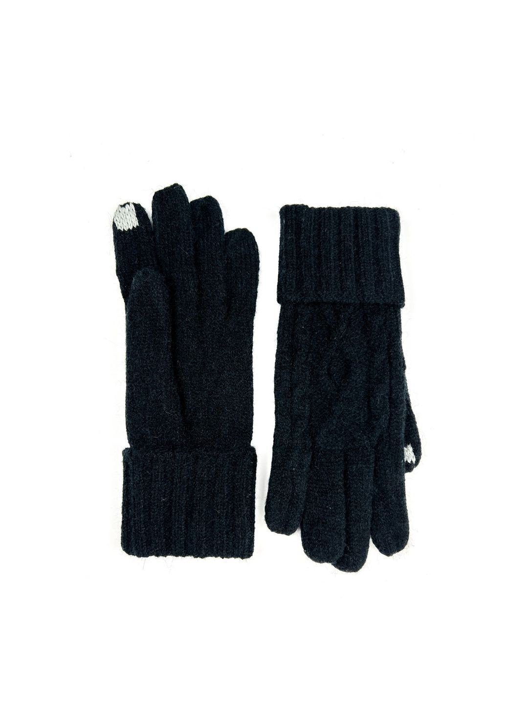 Перчатки Smart Touch женские вязаные шерсть с акрилом черные ДЖУЛИ LuckyLOOK 986-528 (290278514)
