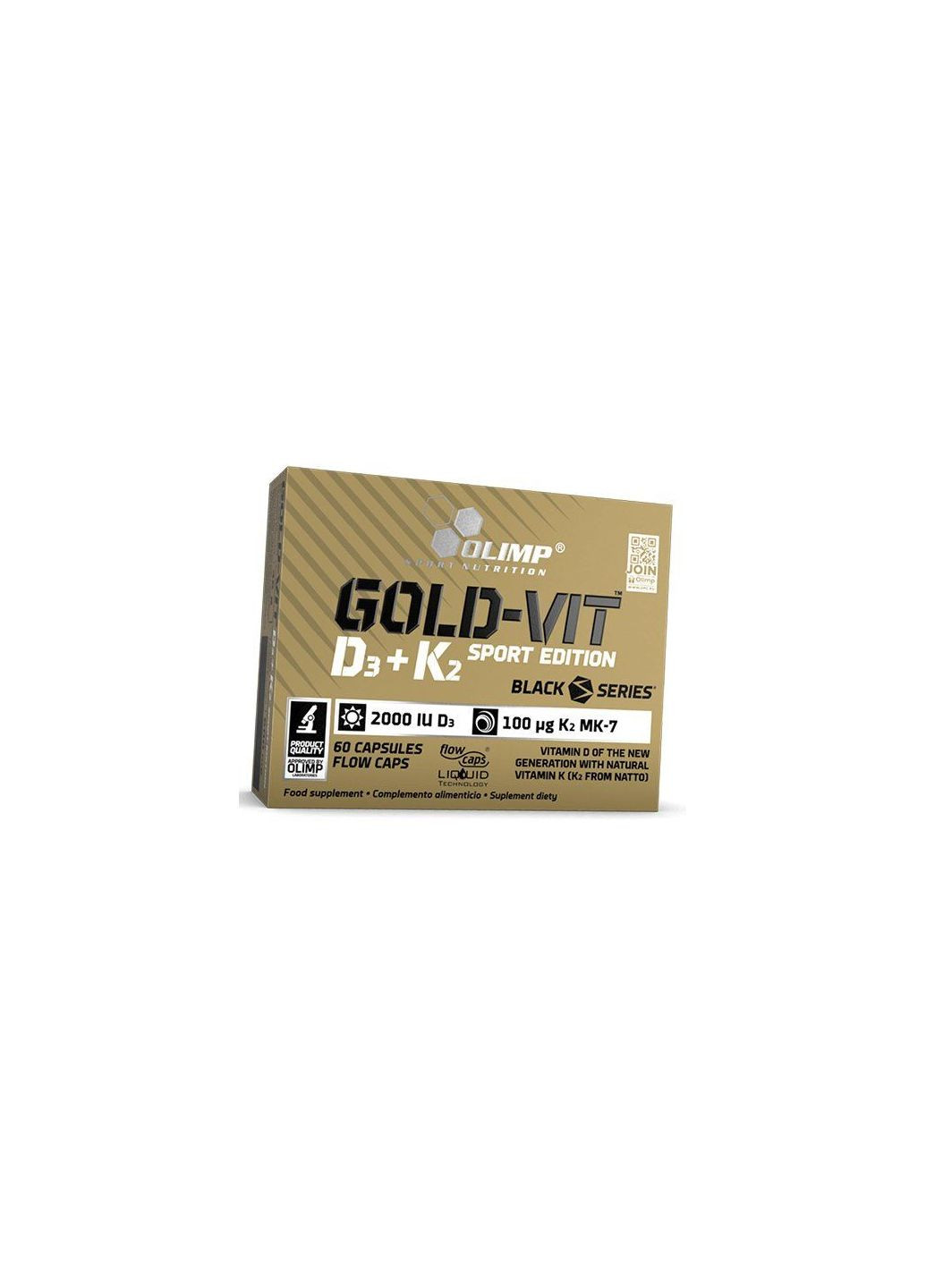 Вітамін Д3 К2, Gold Vit D3+K2 Sport Edition, Nutrition 60капс (36283138) Olimp (315783057)