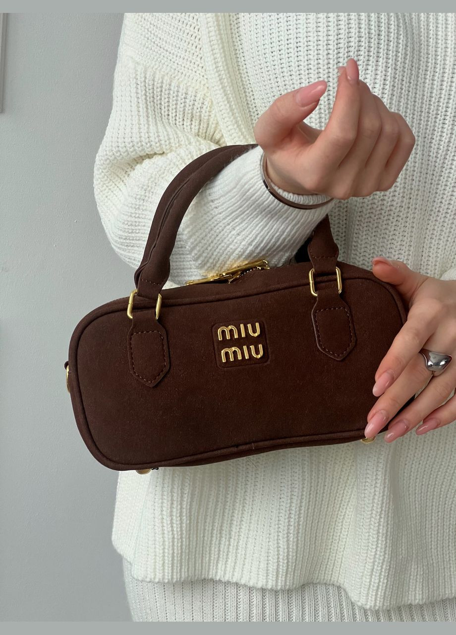 Сумка женская кофейный замш кросс боди No Brand (322464474)