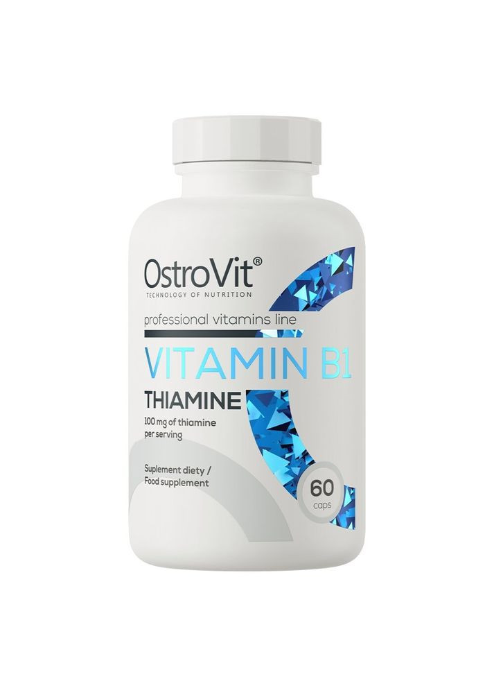 Витамин В1 Vitamin B1 Thiamine, 60 капсул для поддержки нервной системы и мозга. Ostrovit (322209740)