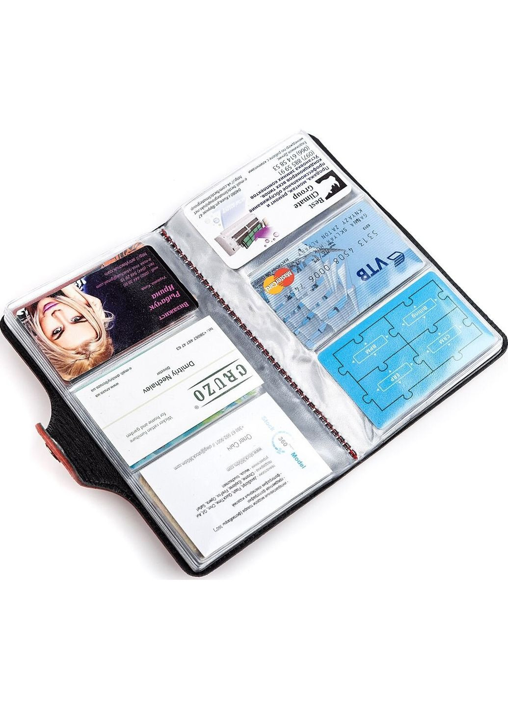 Візитниця велика унісекс для візиток та кредитних карт з натуральної шкіри червона (sku_13907) No Brand (330012789)