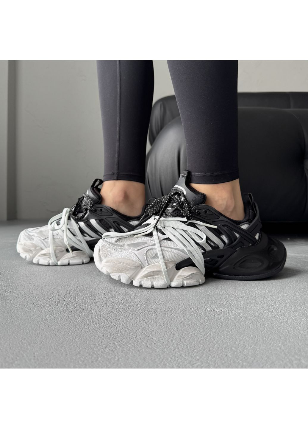 Кроссовки женские и мужские adidas Vento XLG Deluxe Black White | Адідас Венто Делюкс чёрно-белые демисезоны (372129275)