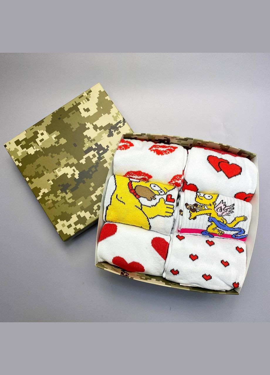 Белые бокс мужских носков 40-45 на 6 пар в подарочной коробке Vakko (307009120)