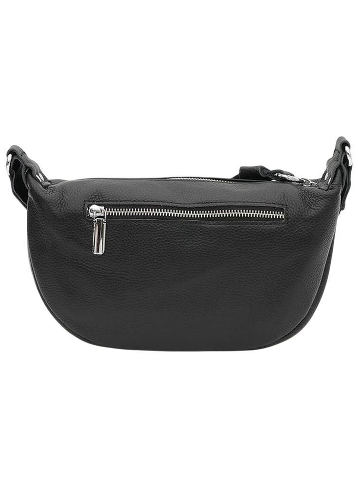 Сумка крос-боді через плече жіноча з натуральної шкіри середня Чорний 36462 Borsa Leather (361970348)