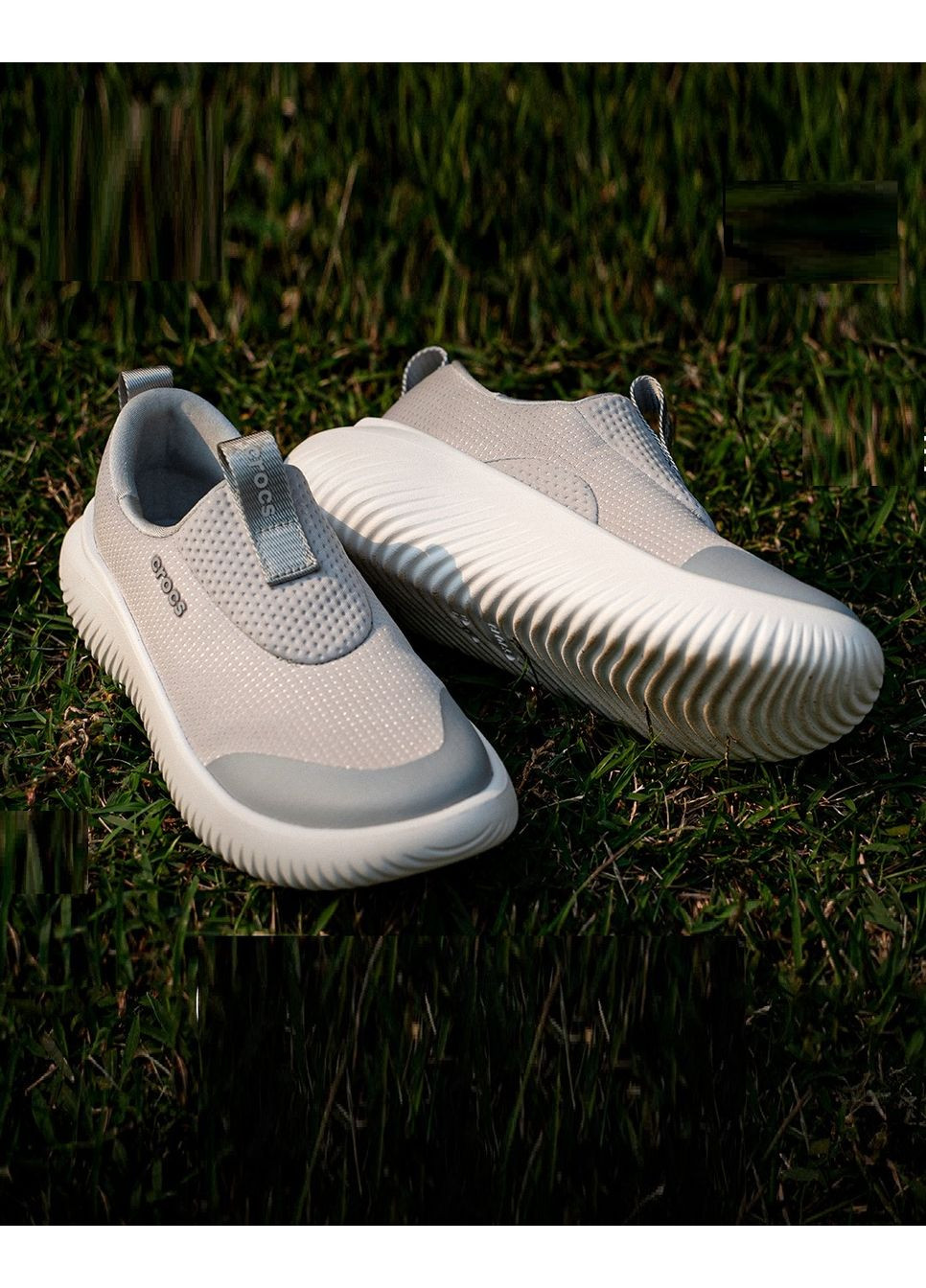 Женские кроксы Кроссовки Меллоу Серые Mellow Ease Slip on Atmosphere / White Crocs Slip-on серые всесезоны (350936646)