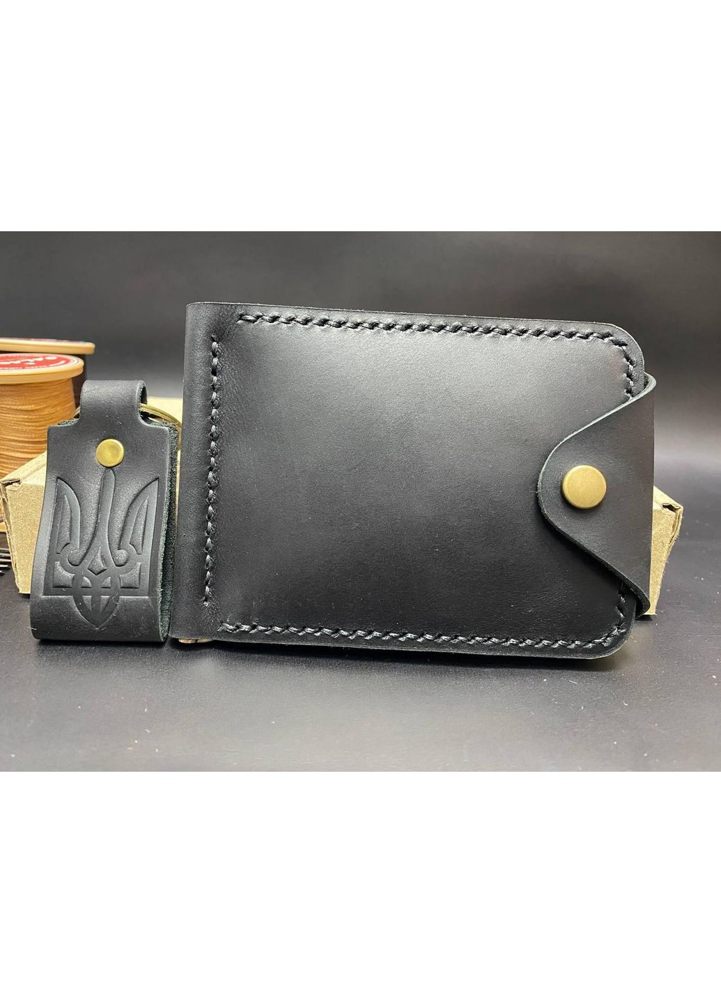 Шкіряний Гаманець Затиск Для Грошей з Монетницею Набір + Брелок Колір Шкіряний Гаманець No Brand (356508886)