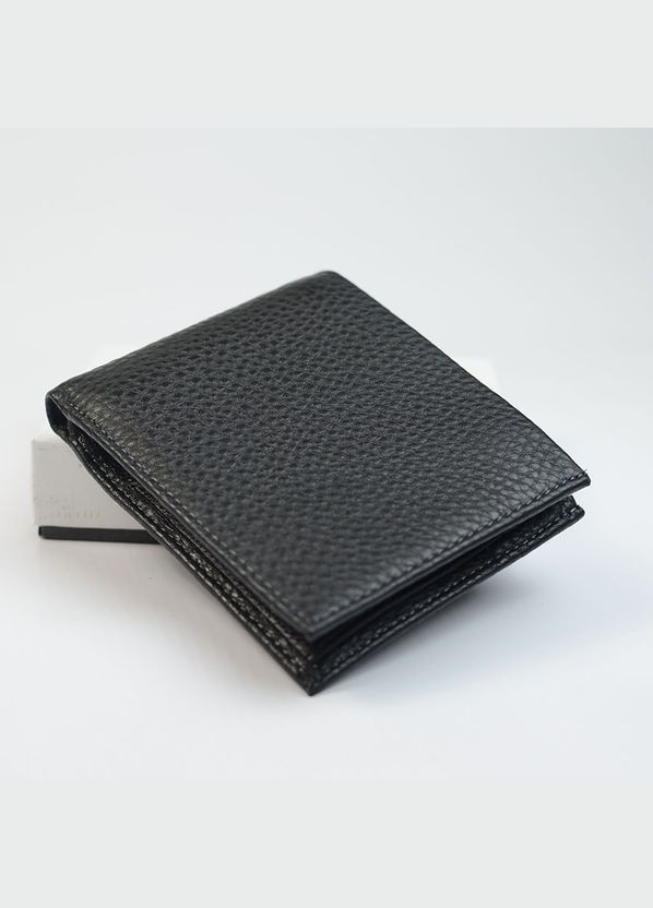 Міні гаманець чоловічий шкіряний горизонтальний маленький чорний портмоне затискач для купюр на магн No Brand (316715418)