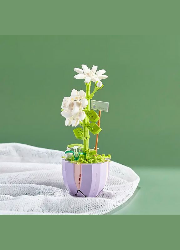 3D конструктор набор строительных блоков Lesko 2088 цветочный конструктор Жасмин 305 деталей 9шт YZ (352012552)