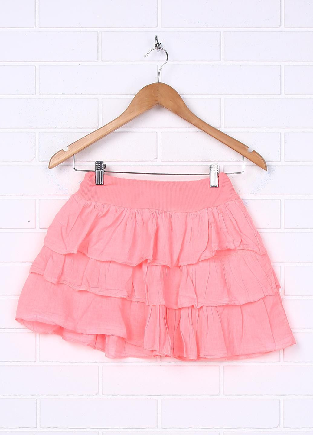 Коралловая повседневный однотонная юбка Pronto Moda