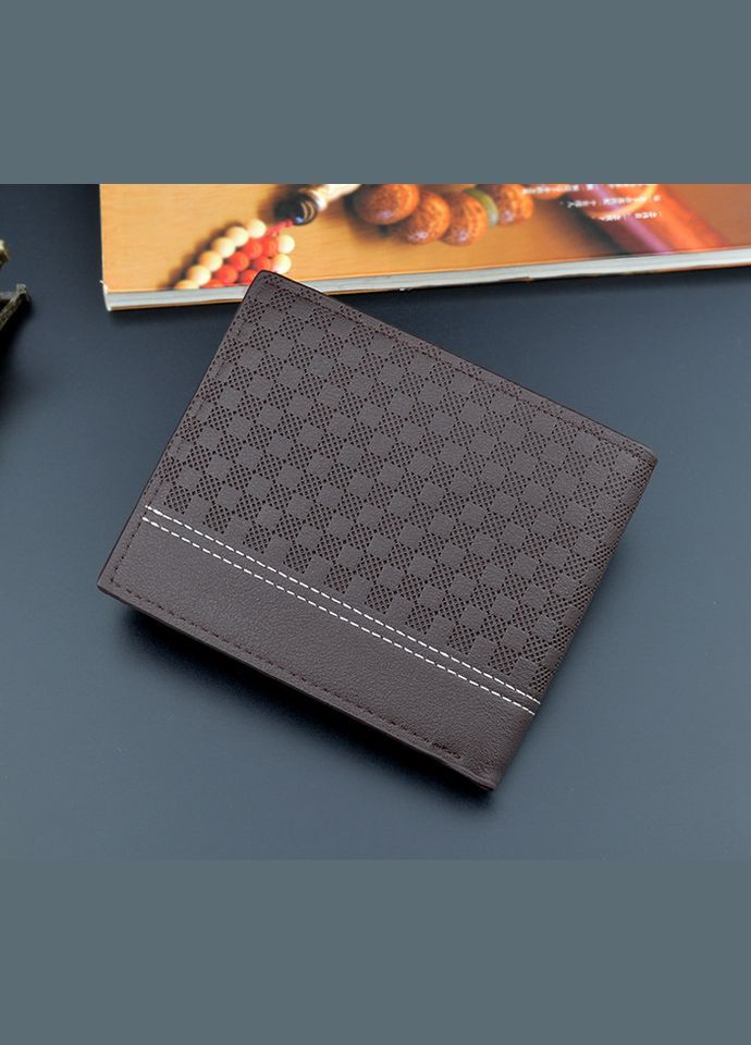 Чоловічий гаманець портмоне гаманець у клітинку коричневий Eton (328267029)