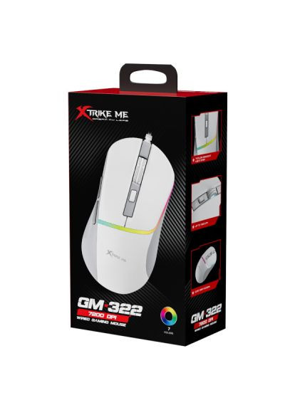 Мышка (GM-322WH) XTRIKE ME GM-322 USB White (366869579)
